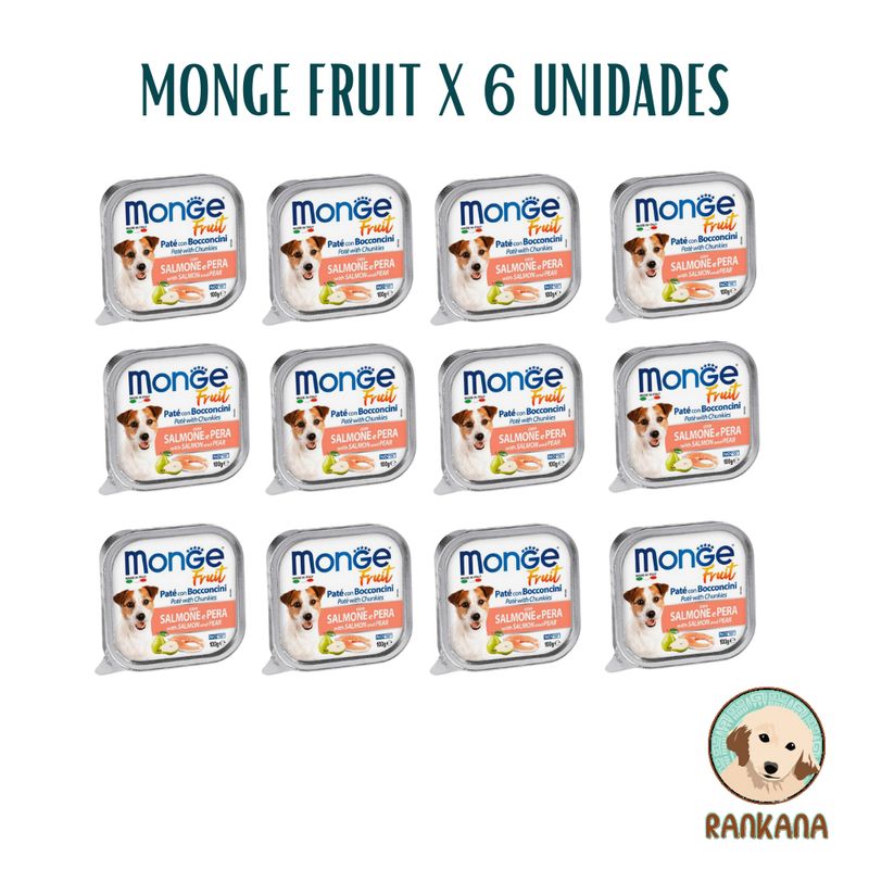 MONGE - MONGE FRUIT X 100 GR SALMON Y PERA / 12 UNIDADES