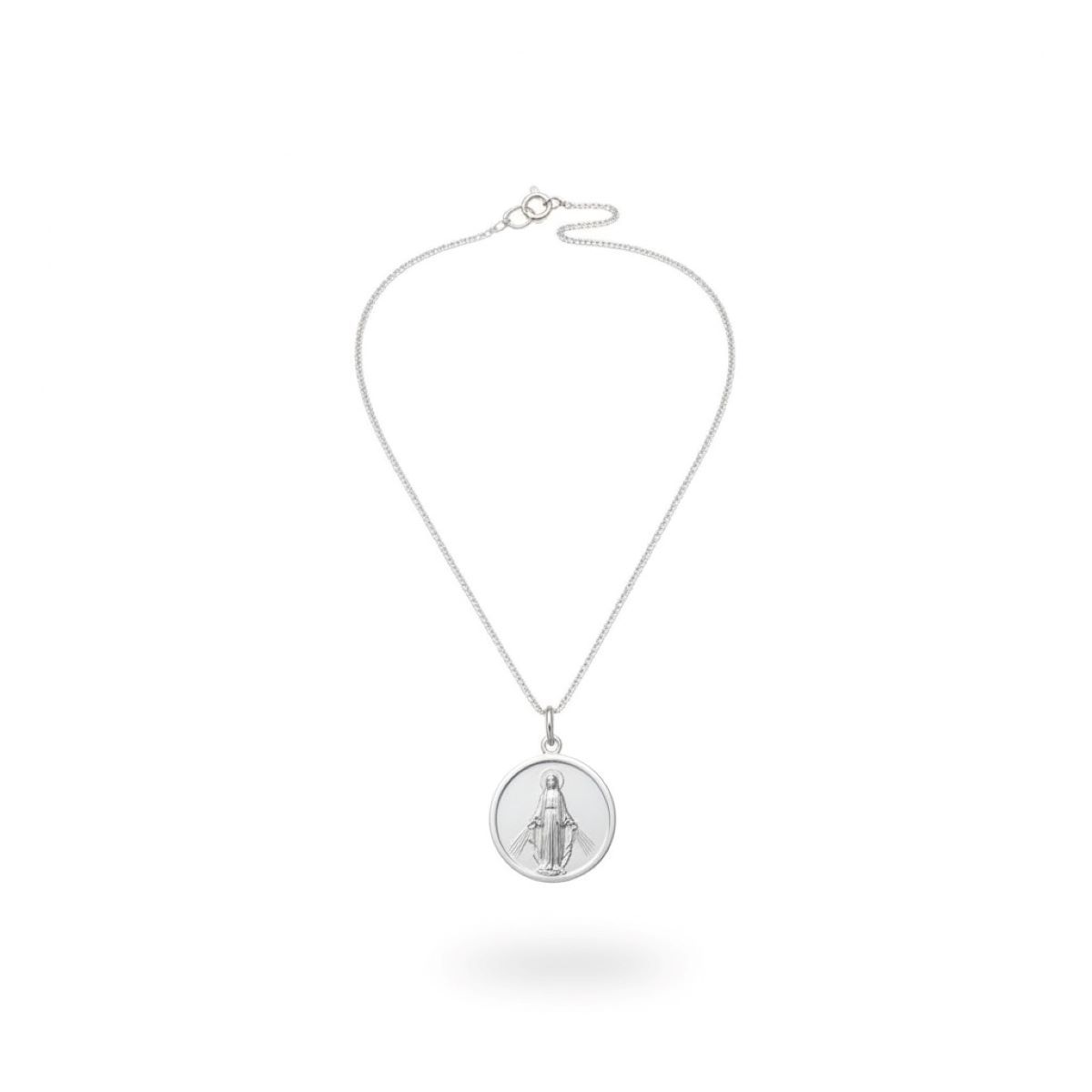 SANTORAL - Dije Virgen de la Medalla Milagrosa y Cadena - Plata