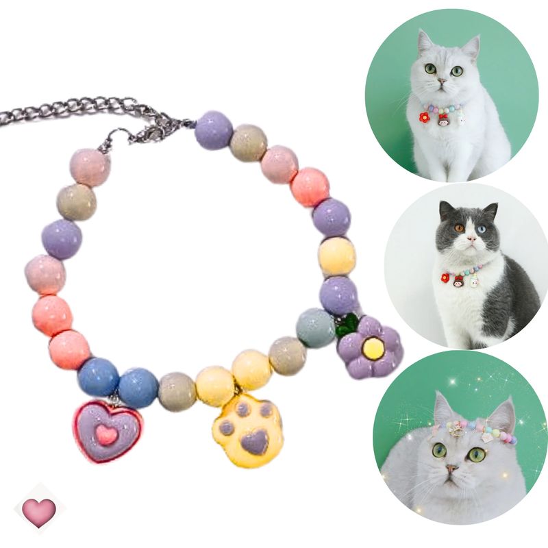 GENERICO - COLLAR PERLAS DE COLORES CORAZÓN
