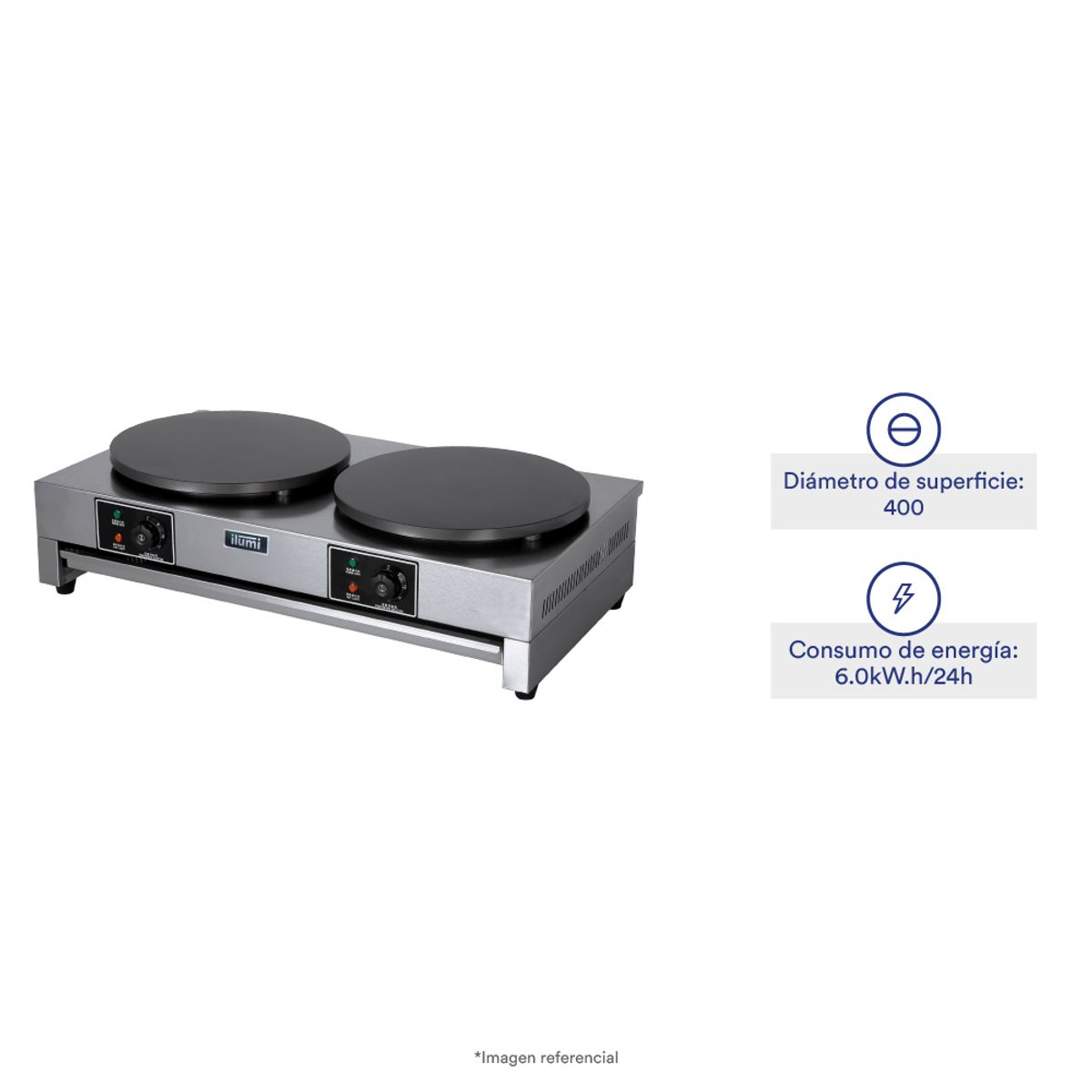 ILUMI - Crepera Dual Ilumi con Diámetro de Superficie de 400