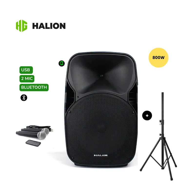 HALION - Combo Parlante Activo PHA-15AL Recargable + TRIPODE SPS502M