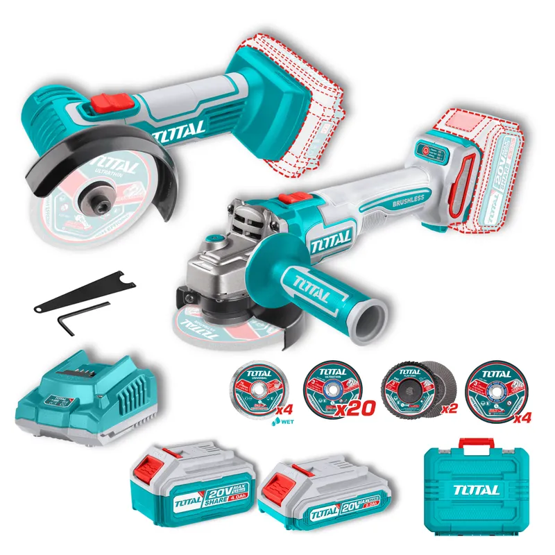 TOTAL TOOLS - Combo amoladora angular + amoladora recta 20v Total