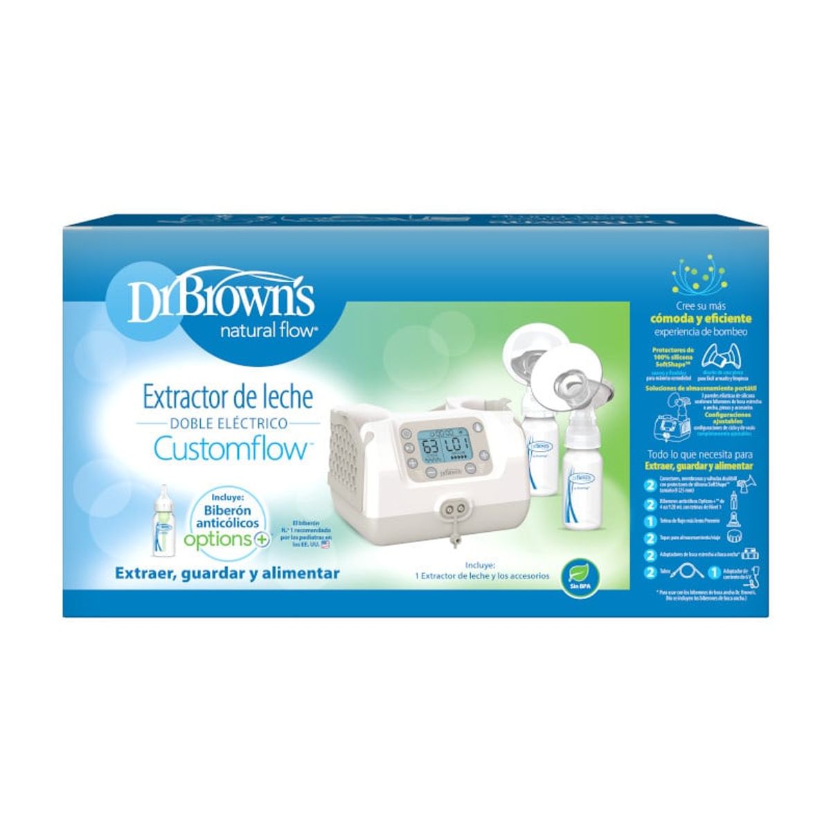 DR BROWNS - Extractor de Leche Eléctrico Doble Customflow TM