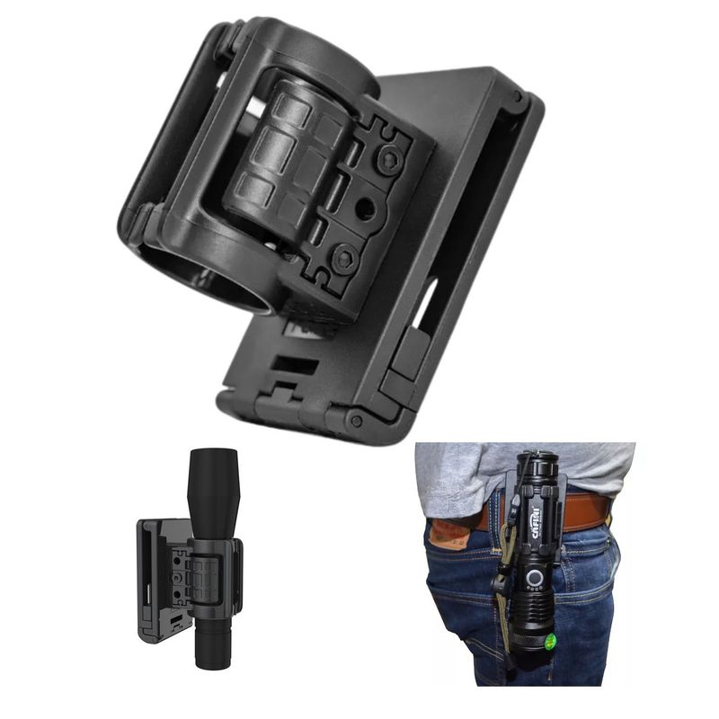 USA TOOL - Soporte de cinturón táctico con clip para linterna y bastón