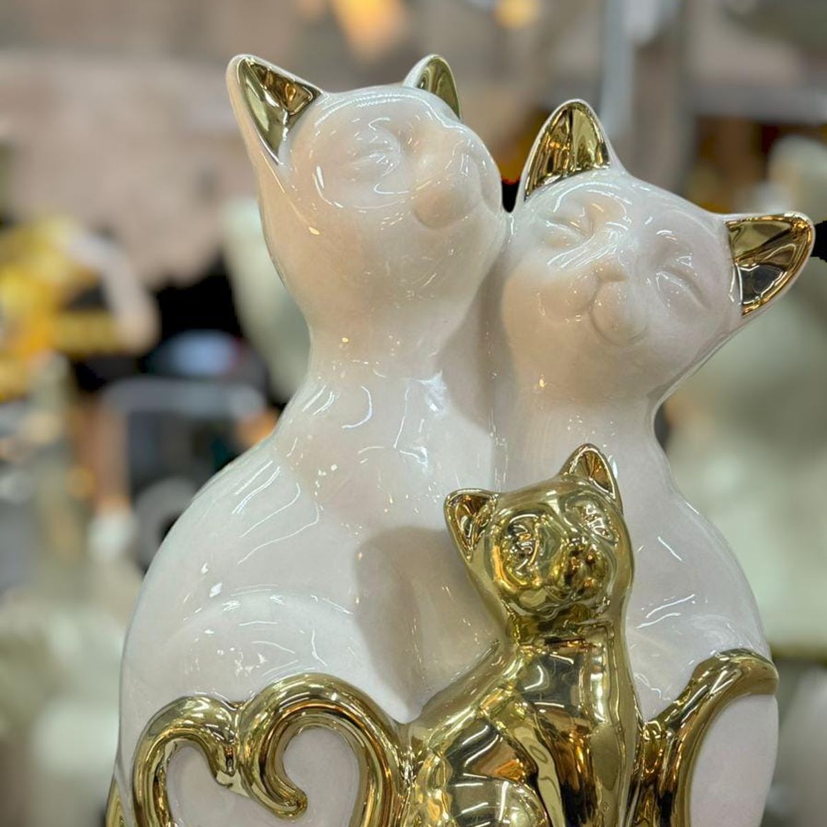 GENERICO - Adornos Familia Gatos de Porcelana