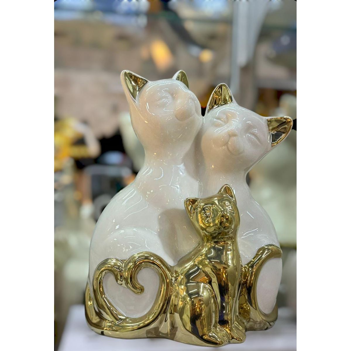 GENERICO - Adornos Familia Gatos de Porcelana