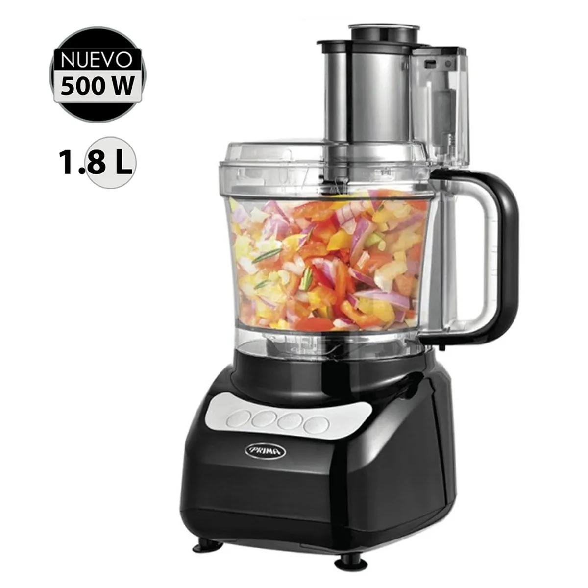 PRIMA - Procesador de Alimentos Prima FP-9042A-CB Panel Táctil 500 Watts Negro
