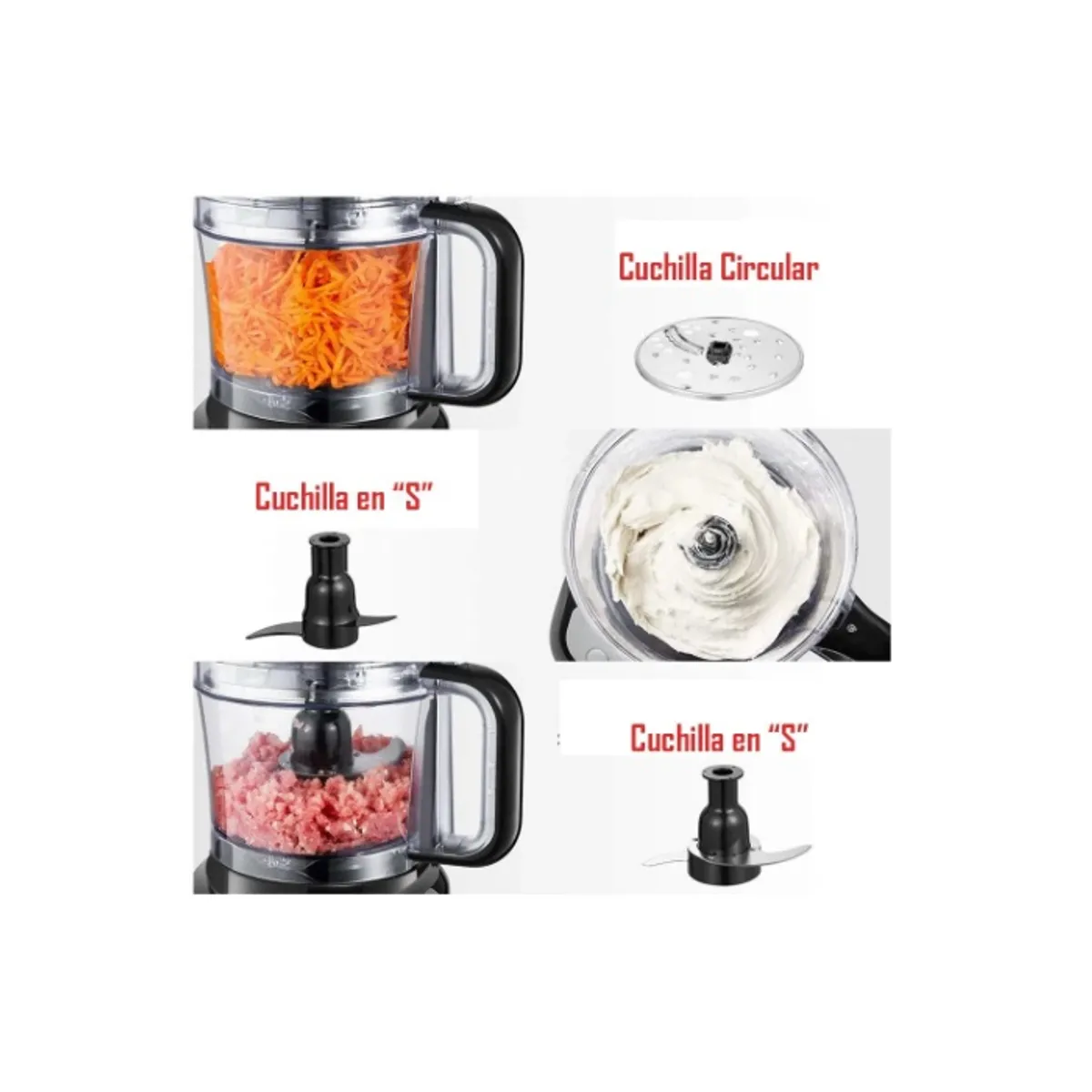 PRIMA - Procesador de Alimentos Prima FP-9042A-CB Panel Táctil 500 Watts Negro