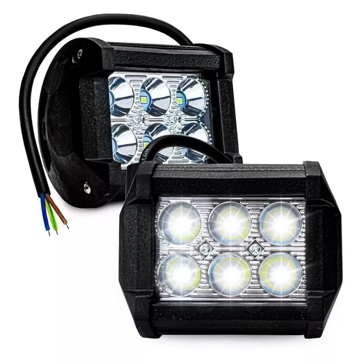 GENERICO - Par Faro 6 Hiper Led 4x2 Auxiliar Neblineros