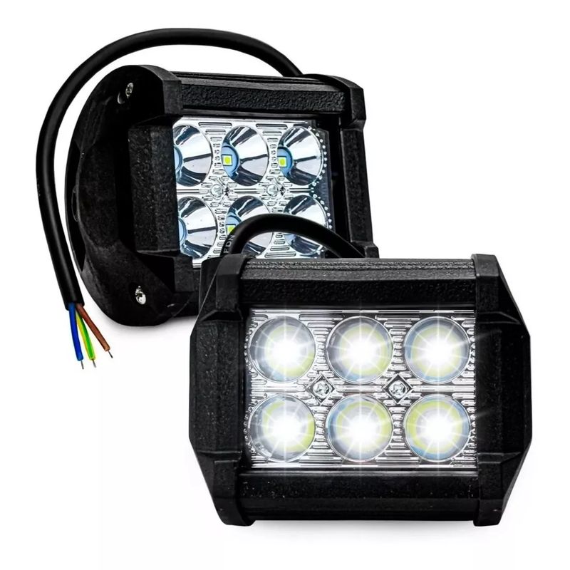GENERICO - Par Faro 6 Hiper Led 4x2 Auxiliar Neblineros