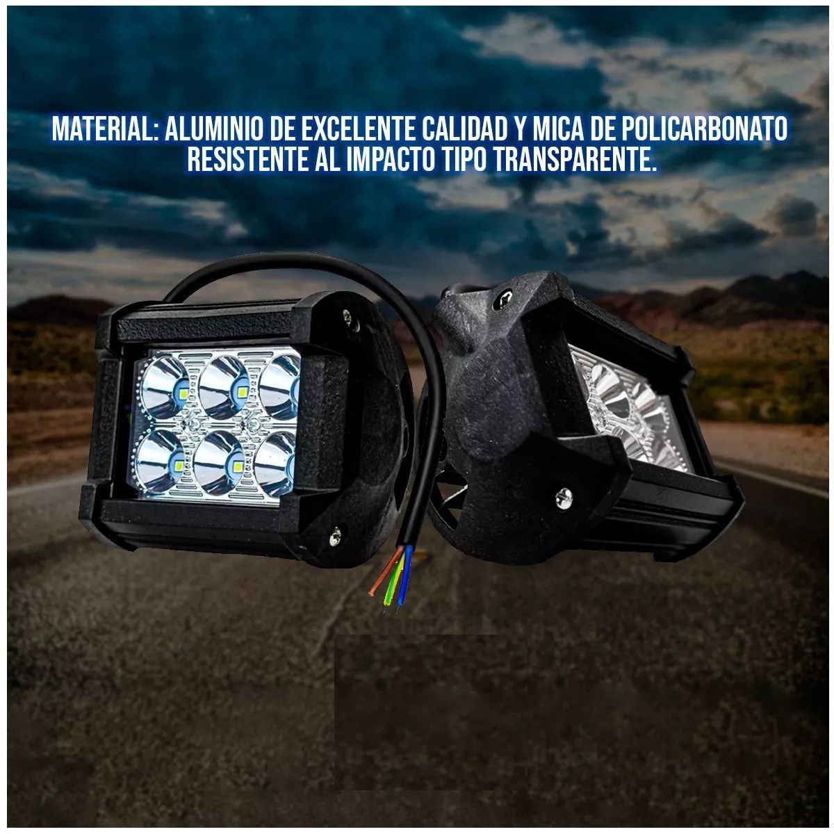 GENERICO - Par Faro 6 Hiper Led 4x2 Auxiliar Neblineros