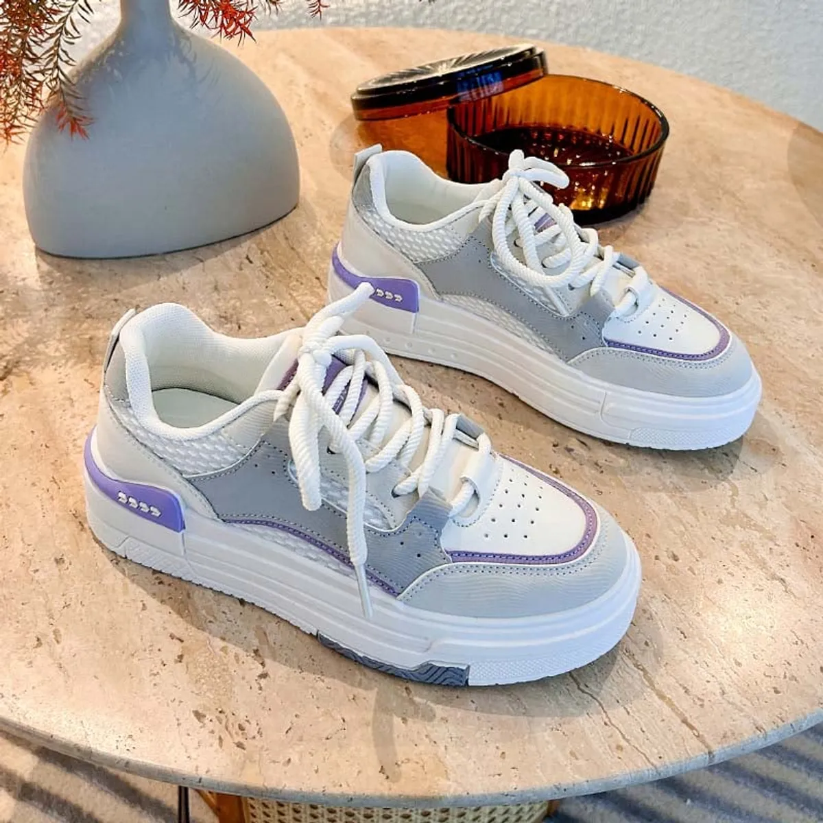 SHANDIAN - Zapatillas Urbana Mujer Gris