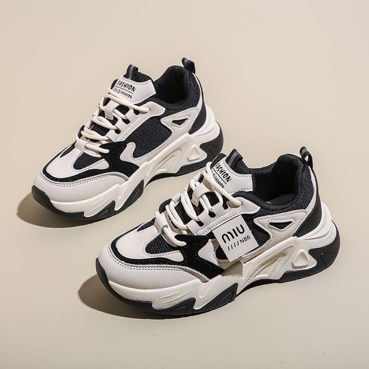 SHANDIAN - Zapatillas Plataforma Mujer Negro