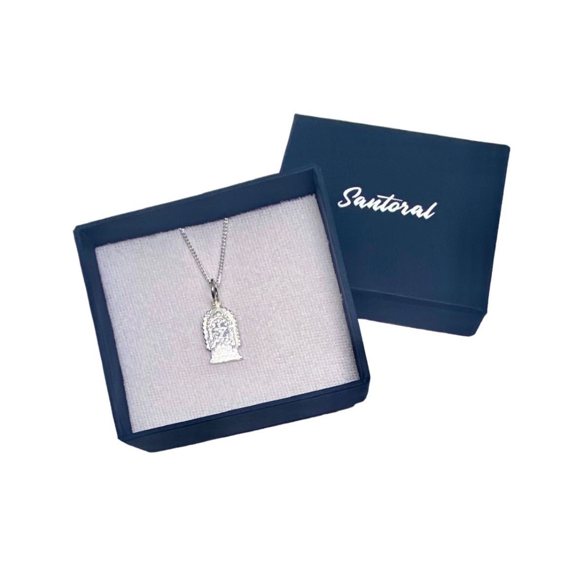 SANTORAL - Dije Señor de los Milagros y Cadena - Plata