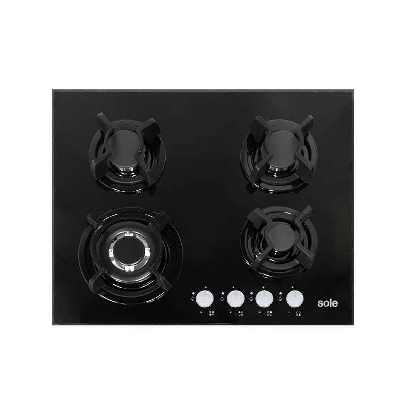 SOLE - Cocina Empotrable Sole a Gas 4 Hornillas SOLCO034 Negro.