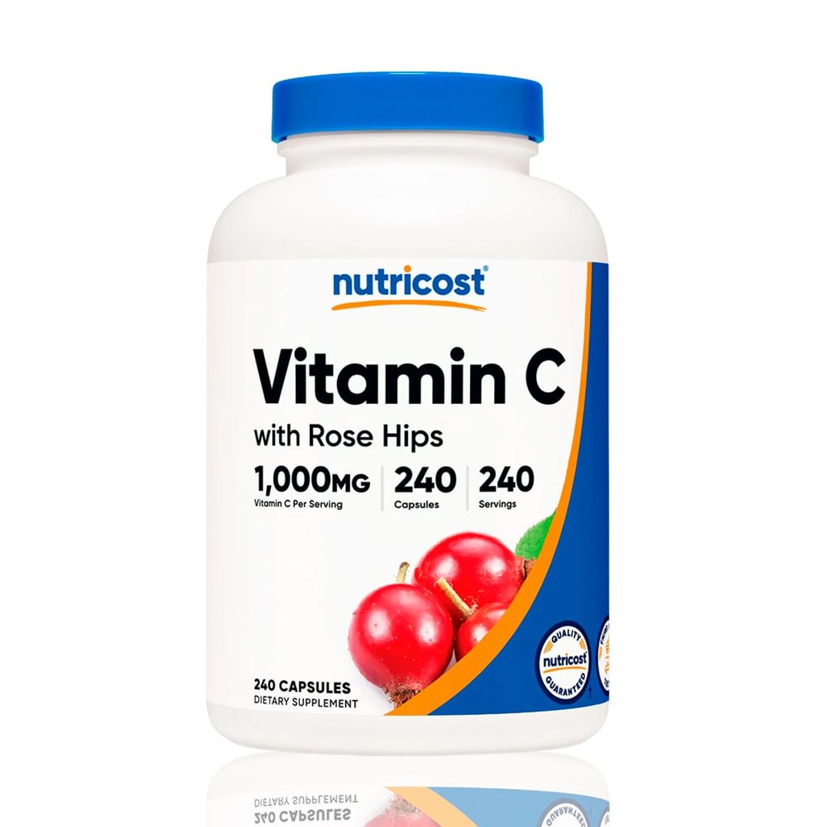 NUTRICOST - Vitamina C 1000Mg Con Rose Hips Nutricost 240 Capsulas