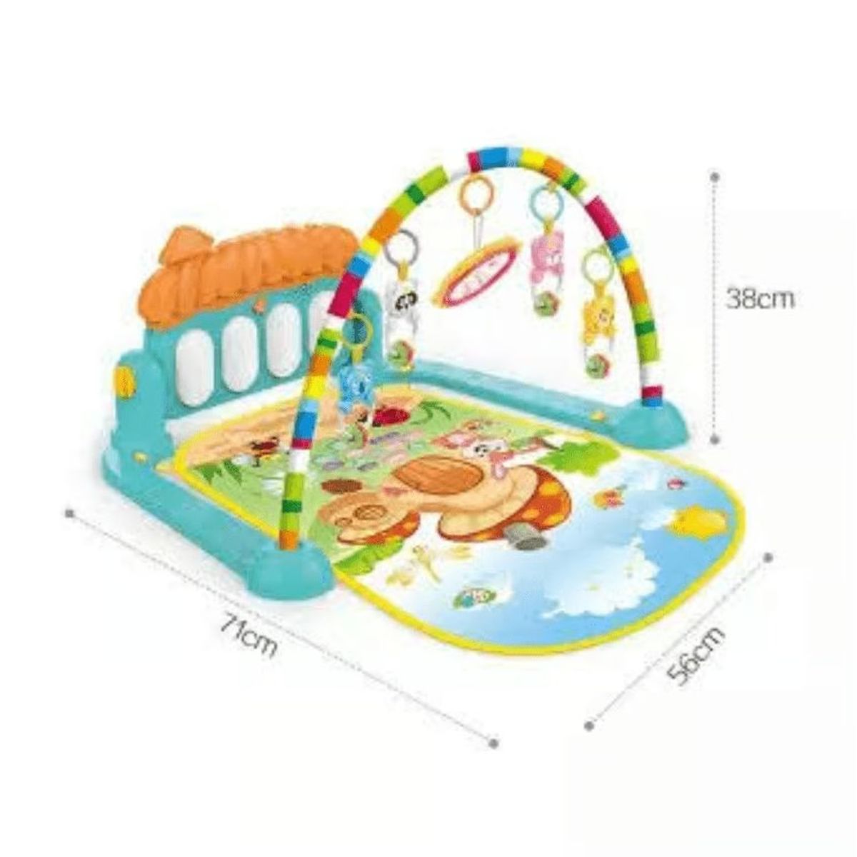 HUANGER - Gimnasio para Bebe con Piano Musical 3 en 1 Color Verde