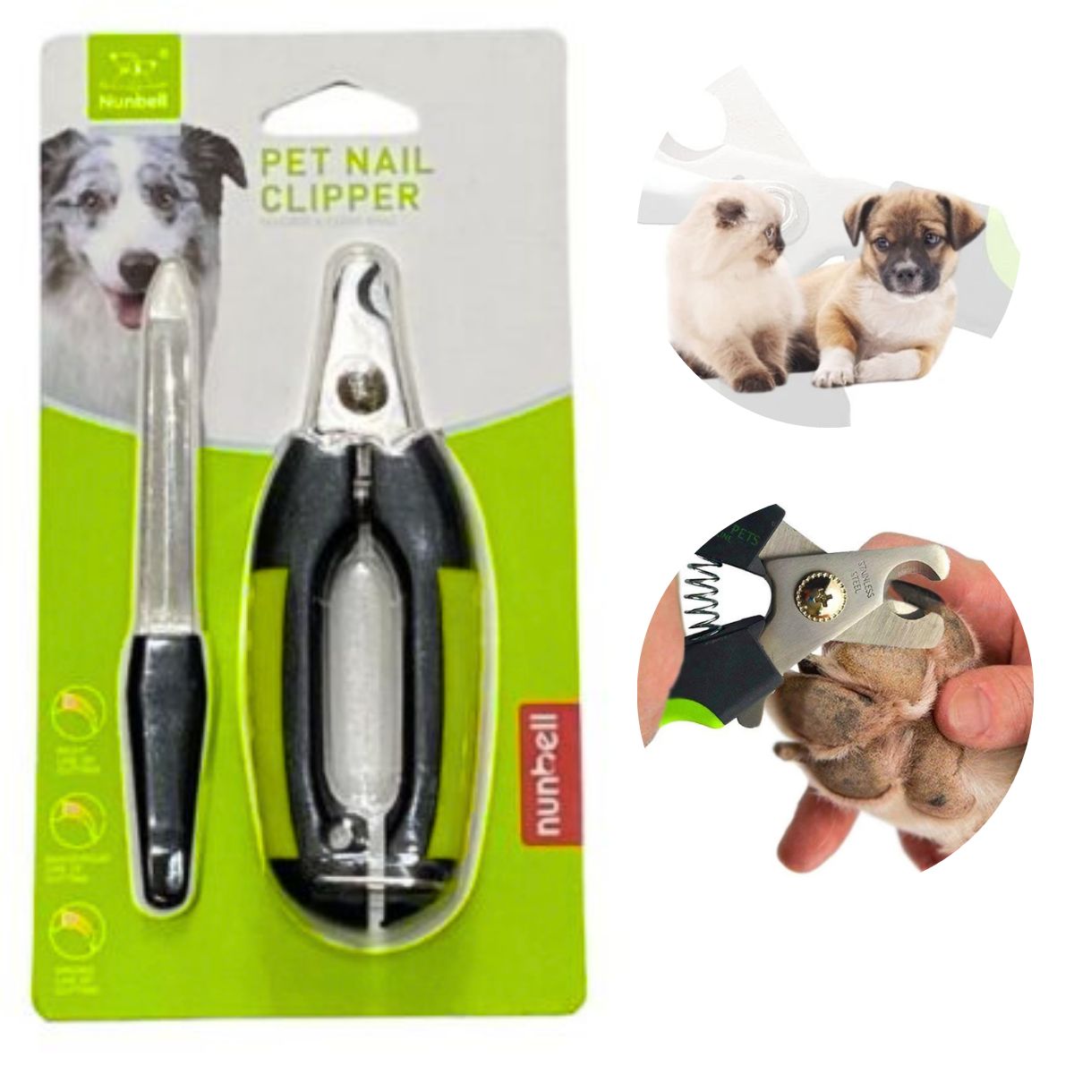 GENERICO - Alicate Cortauñas Perros-Mascotas NUNBELL Oval Verde-P