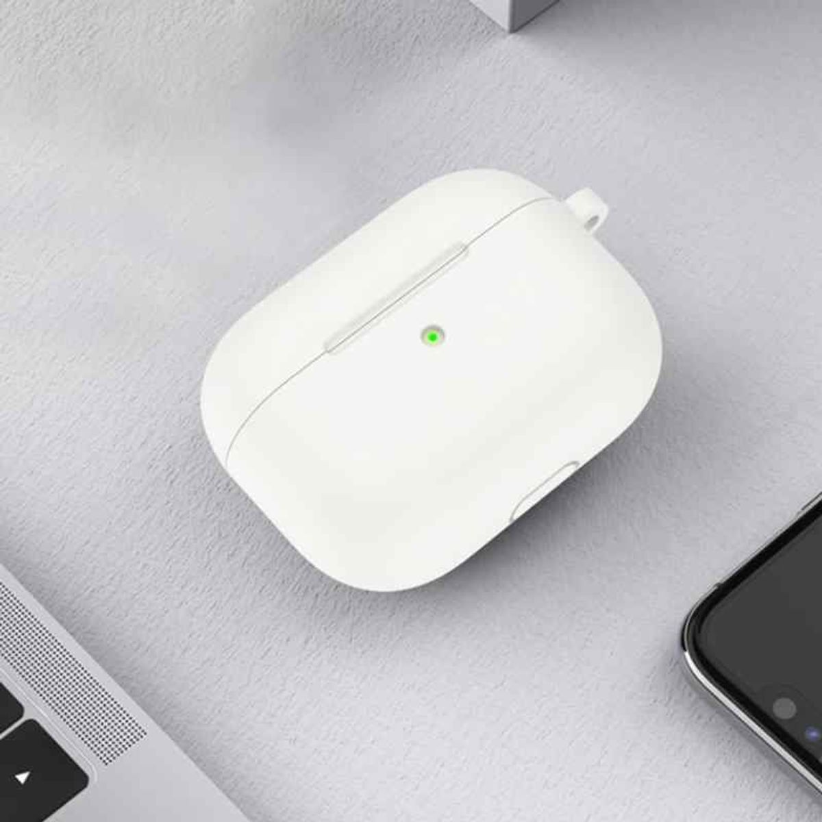 GENERICO - Case Protector de Silicona para Audífonos Apple Airpods 3 color Blanco