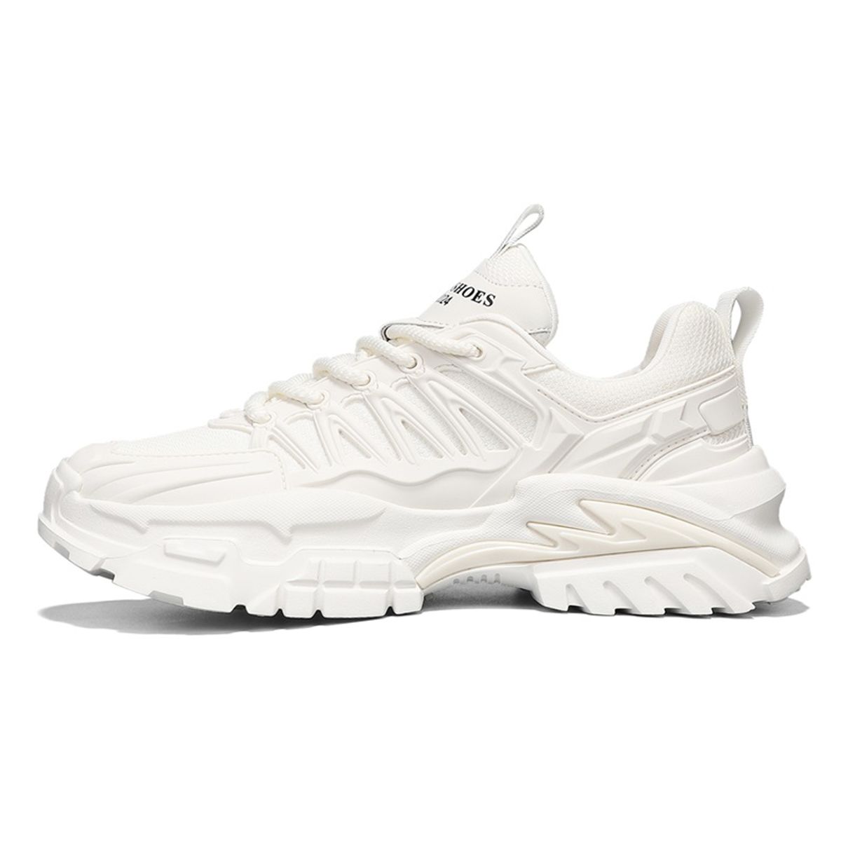 SHANDIAN - Zapatillas Running Plataforma Hombre Blanco