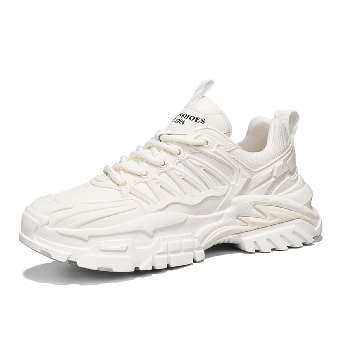 SHANDIAN - Zapatillas Running Plataforma Hombre Blanco