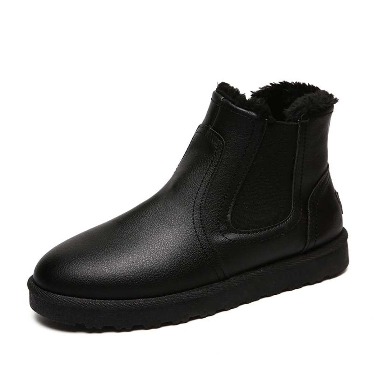 SHANDIAN - Botas mujer con chiporro Invierno Negro