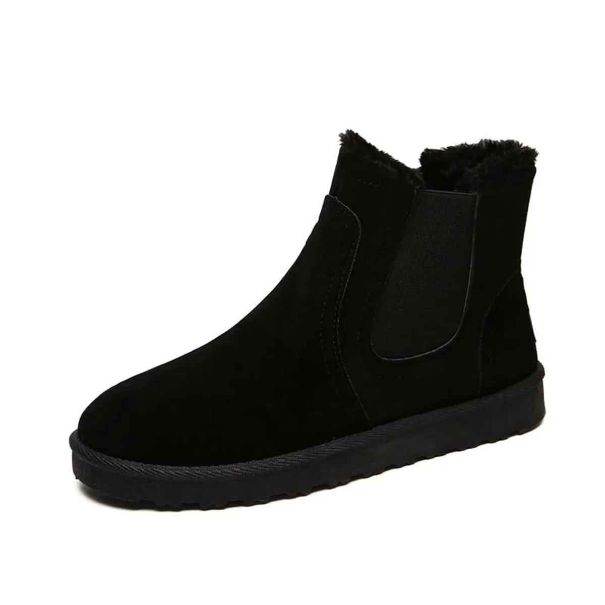 SHANDIAN - Botas mujer con chiporro Invierno Negro