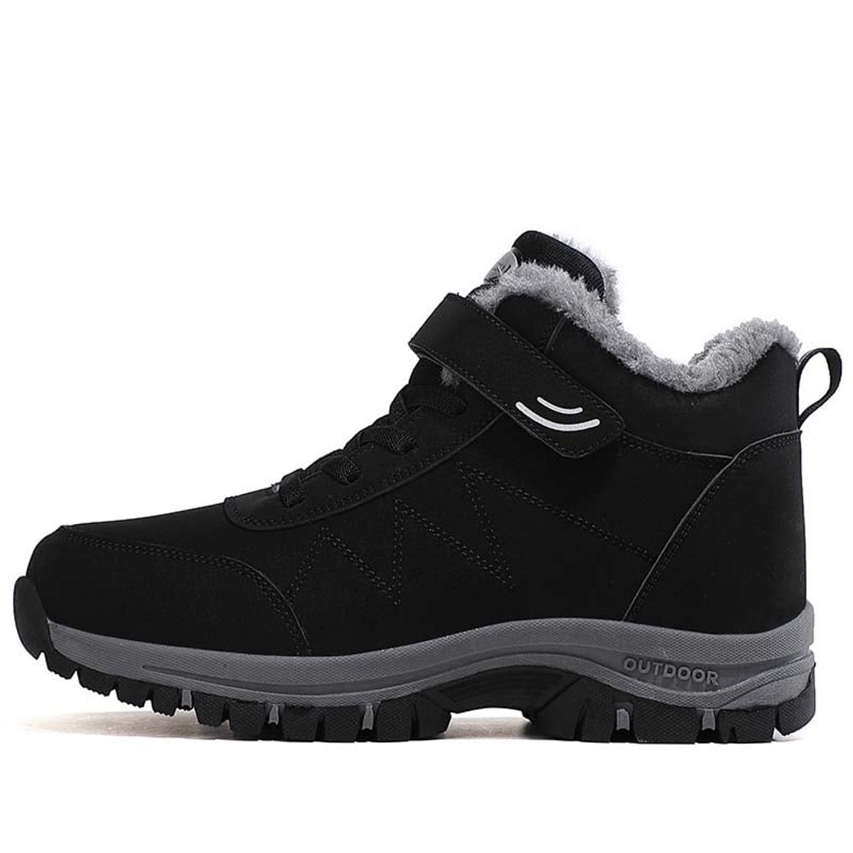 SHANDIAN - Zapatillas botin de hombre trekking temico invierno Rojo