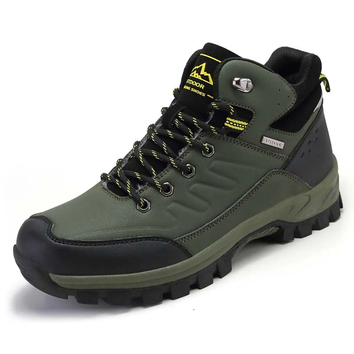 SHANDIAN - Zapatillas botin de hombre trekking temico invierno Negro