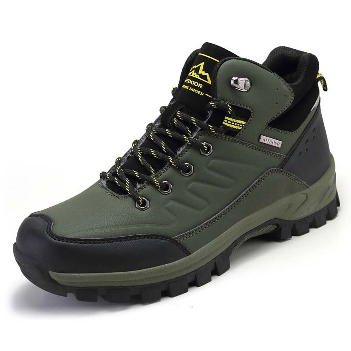 SHANDIAN - Zapatillas botin de hombre trekking temico invierno Negro
