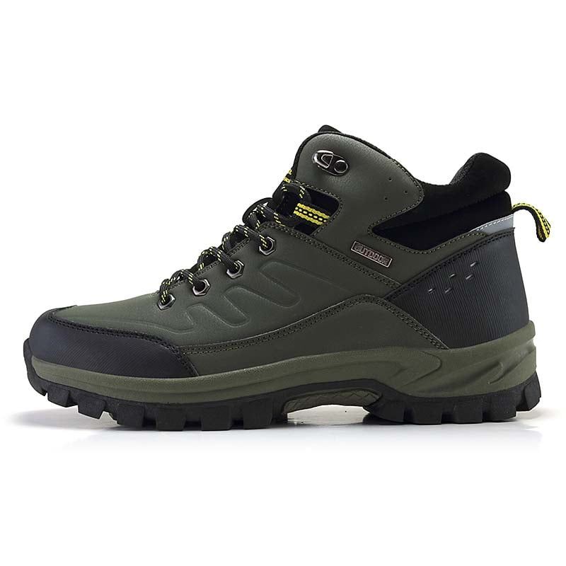 SHANDIAN - Zapatillas botin de hombre trekking temico invierno Negro