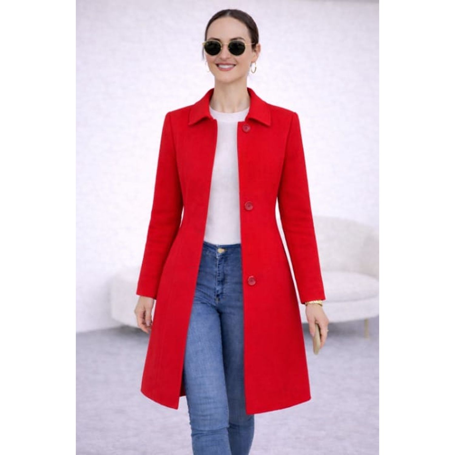 Abrigo Paño Bebe Rojo para mujer GENERICO