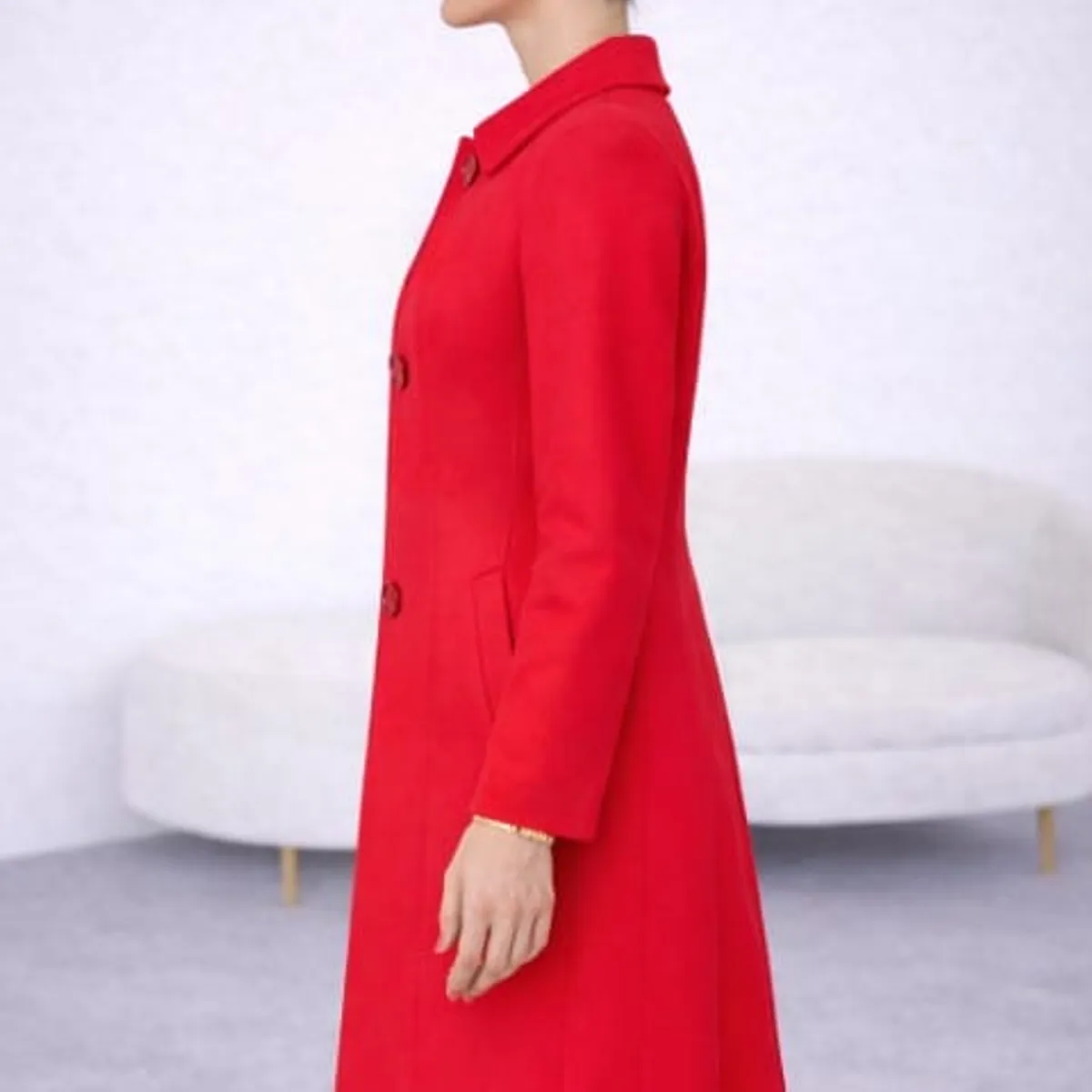 GENERICO - Abrigo Paño Bebe Rojo para dama