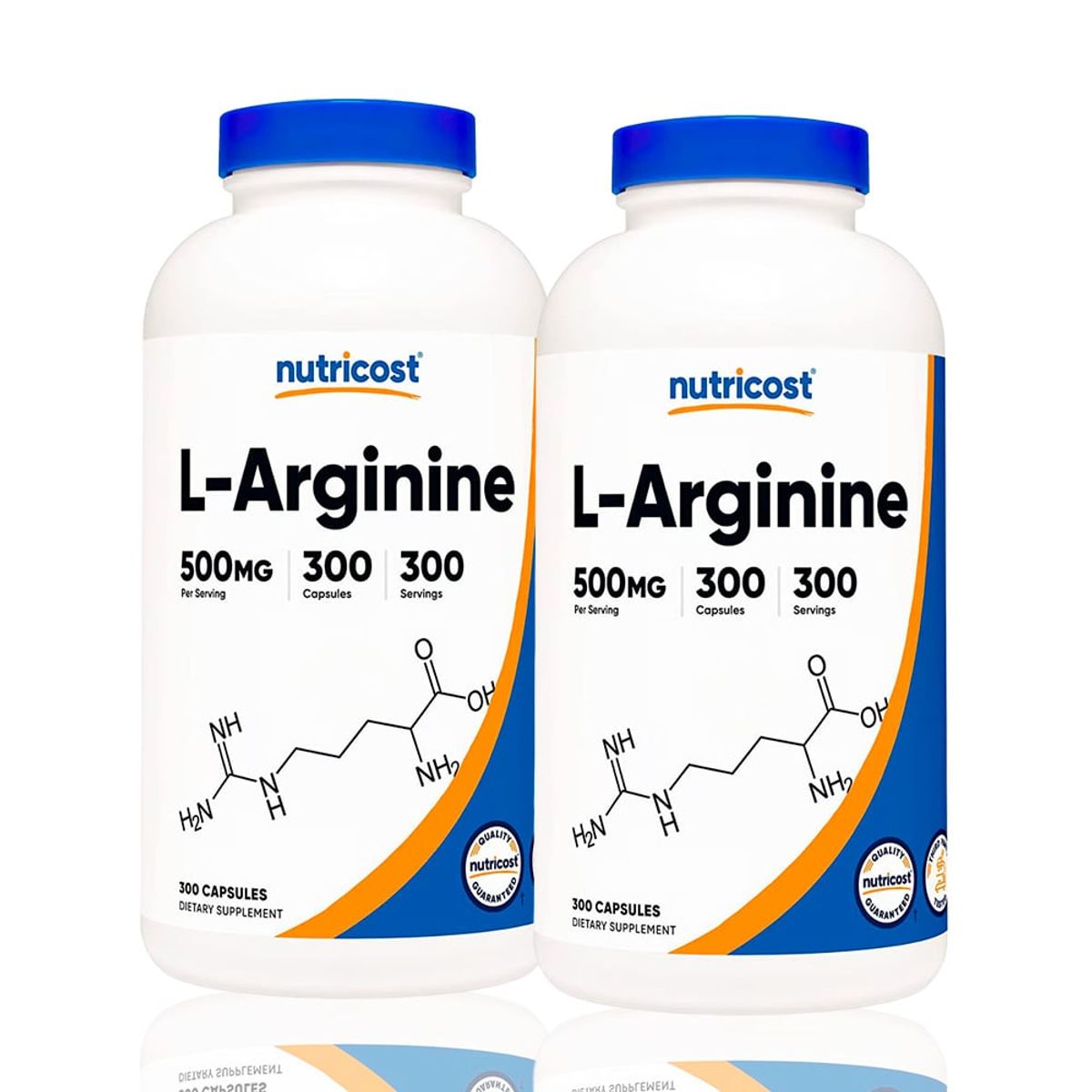 NUTRICOST - L-Arginina Arginine 500Mg Nutricost 300 Capsulas Pack X2
