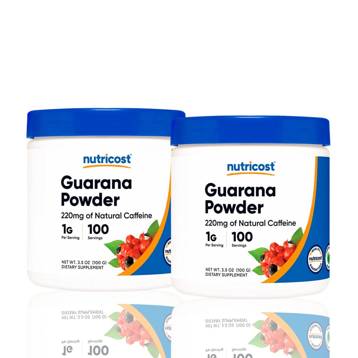 NUTRICOST - Cafeína Natural Guarana Powder Nutricost 100 Serv PackX2