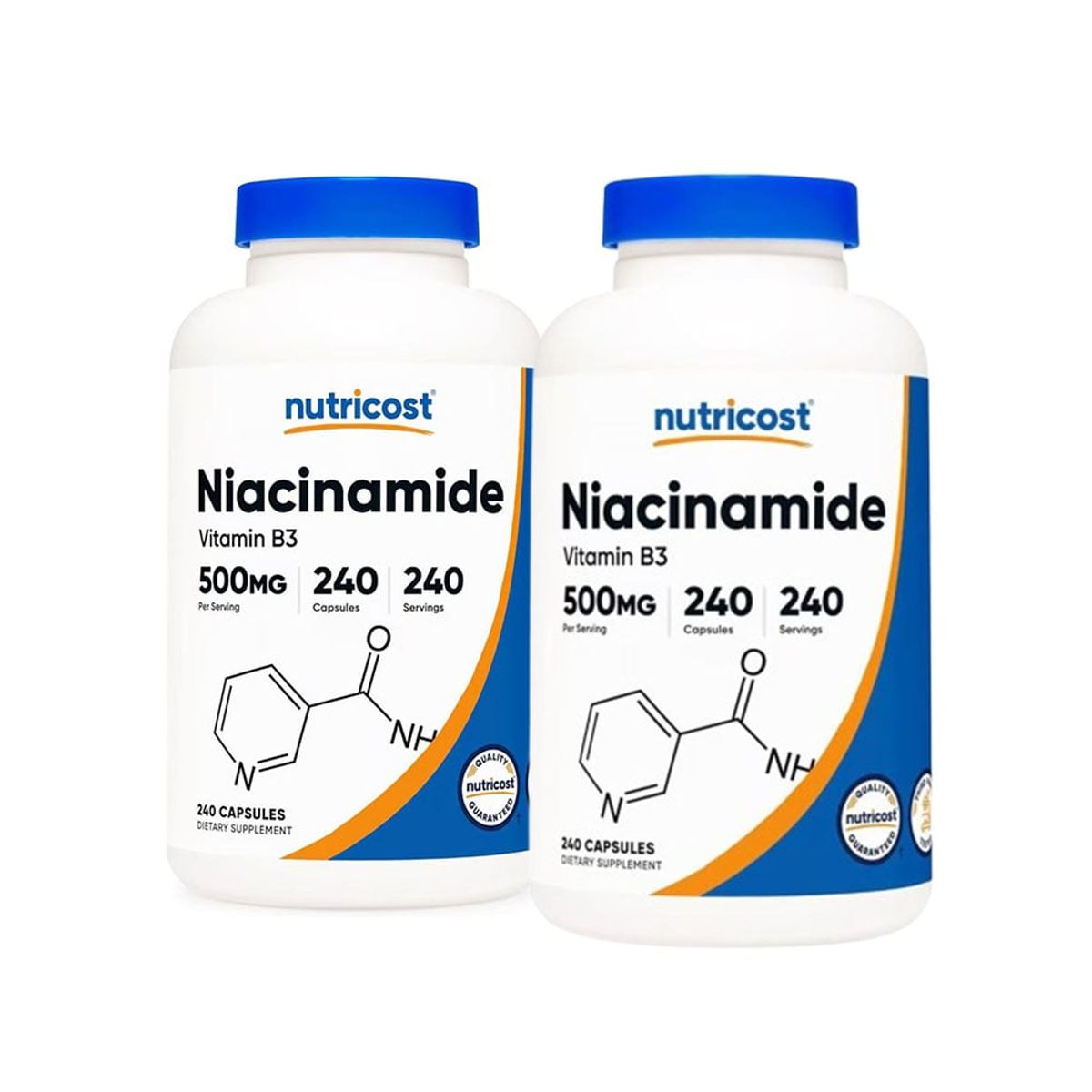 NUTRICOST - NIACINAMIDE 500MG VITAMINA B3 NUTRICOST 240 CAPSULAS PACK X2
