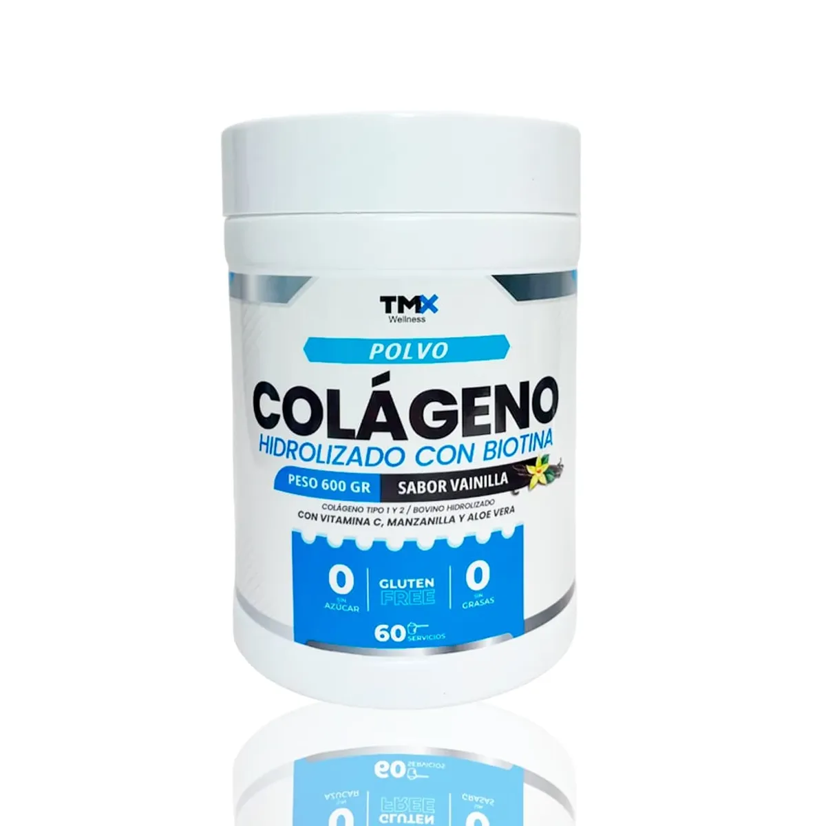 GENERICO - Colágeno Hidrolizado Con Biotina Tmx Wellness Vainilla 60 Sv
