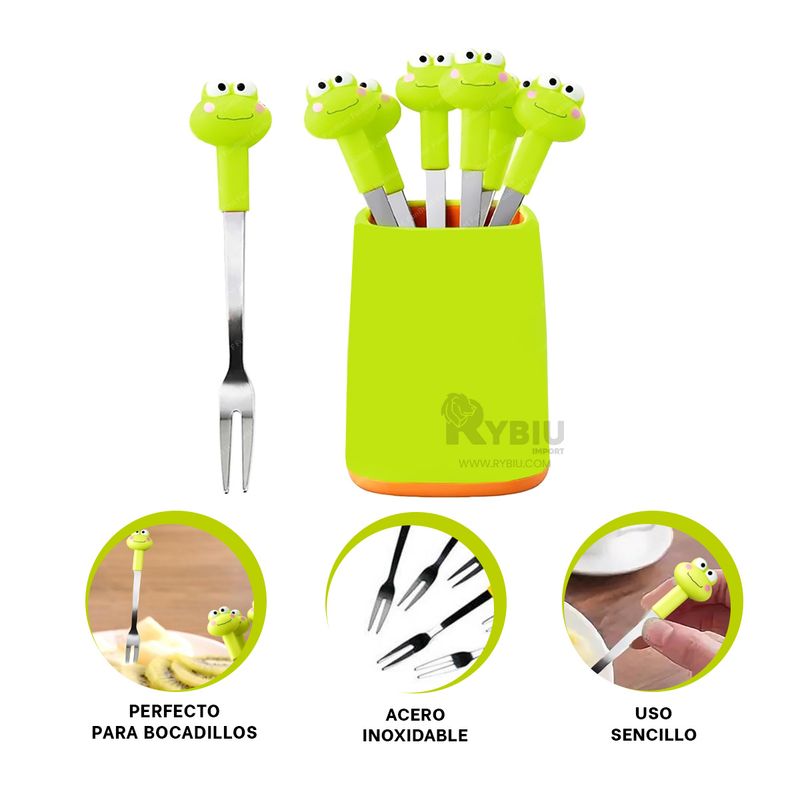 RYBIU IMPORT - Utensilio con Diseño de Sapo Verde Limón Práctico Y+Stickers