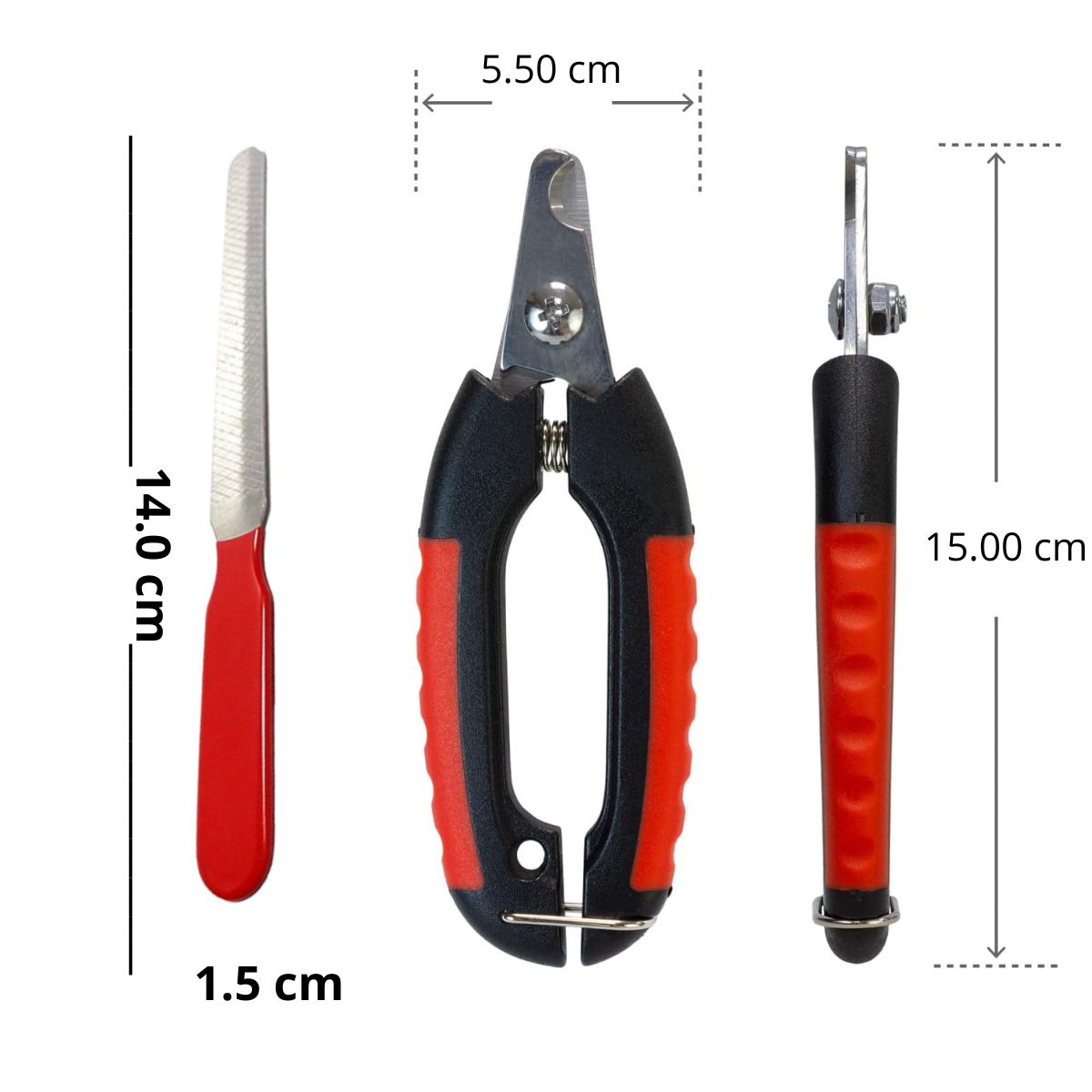 GENERICO - Cortauñas para Mascotas con Lima Rojo Grande Con-Seguro