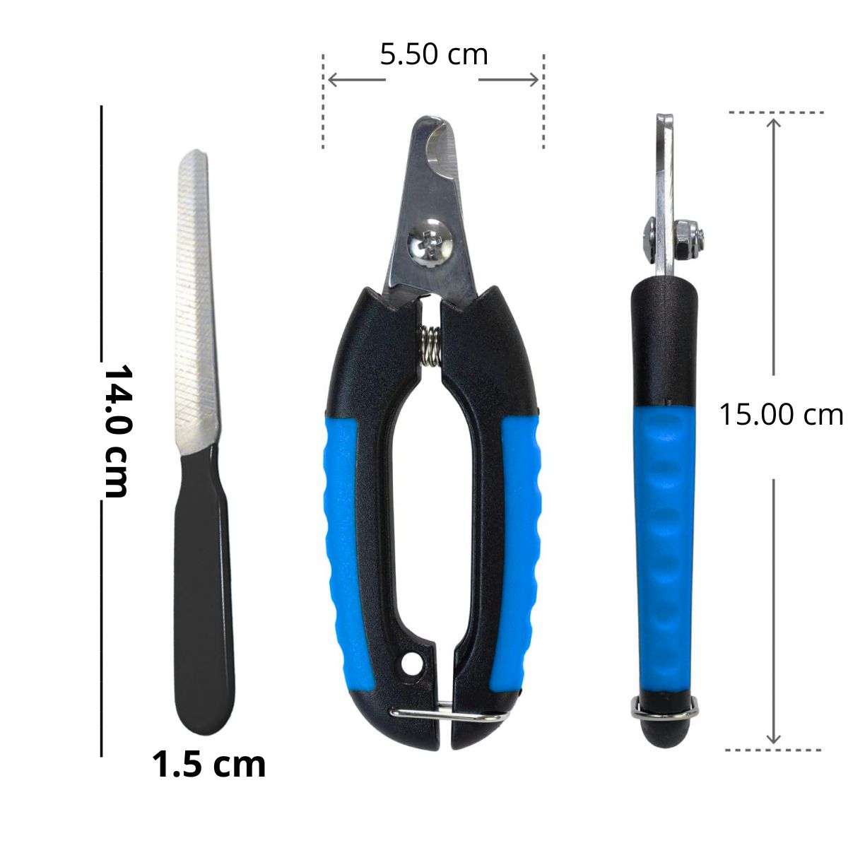 GENERICO - Cortauñas para Mascotas con Lima Azul Grande Con-Seguro