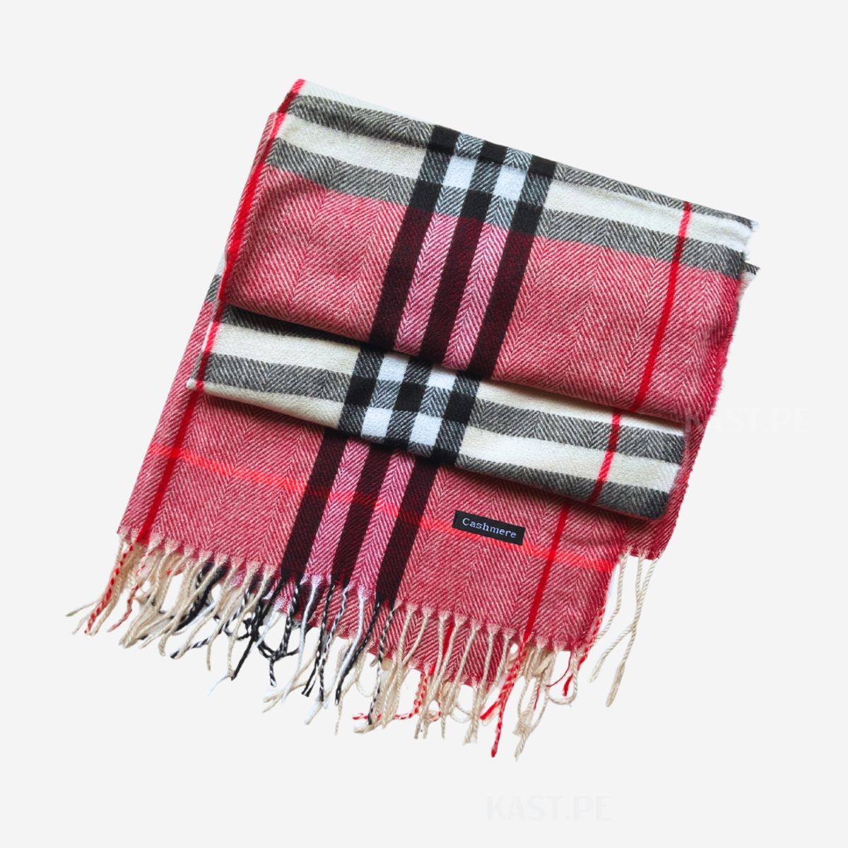 KAST PE - Bufanda Chal Chalina mujer Jasper Rojo Pashmina 200x68