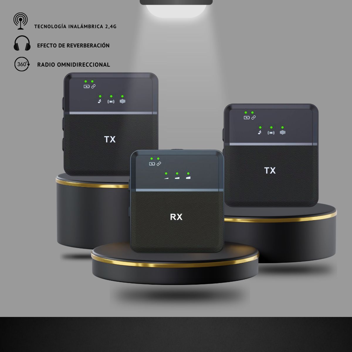 GENERICO - Micrófono Inalámbrico Lavalier Dual 2 en 1 Tipo C Micrófono 2.4G SX9