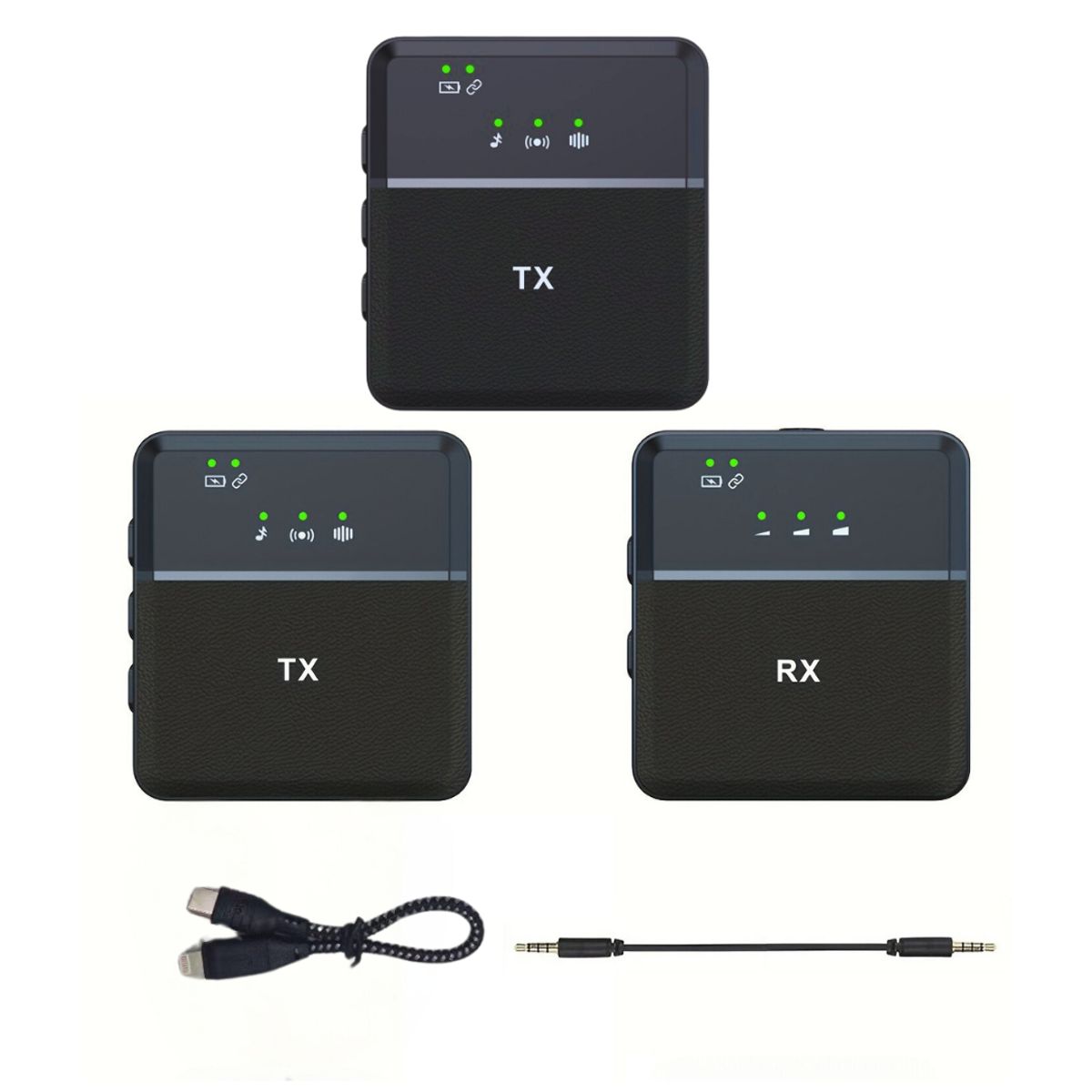 GENERICO - Micrófono Inalámbrico Lavalier Dual 2 en 1 Lightning Iphone 2.4G SX9