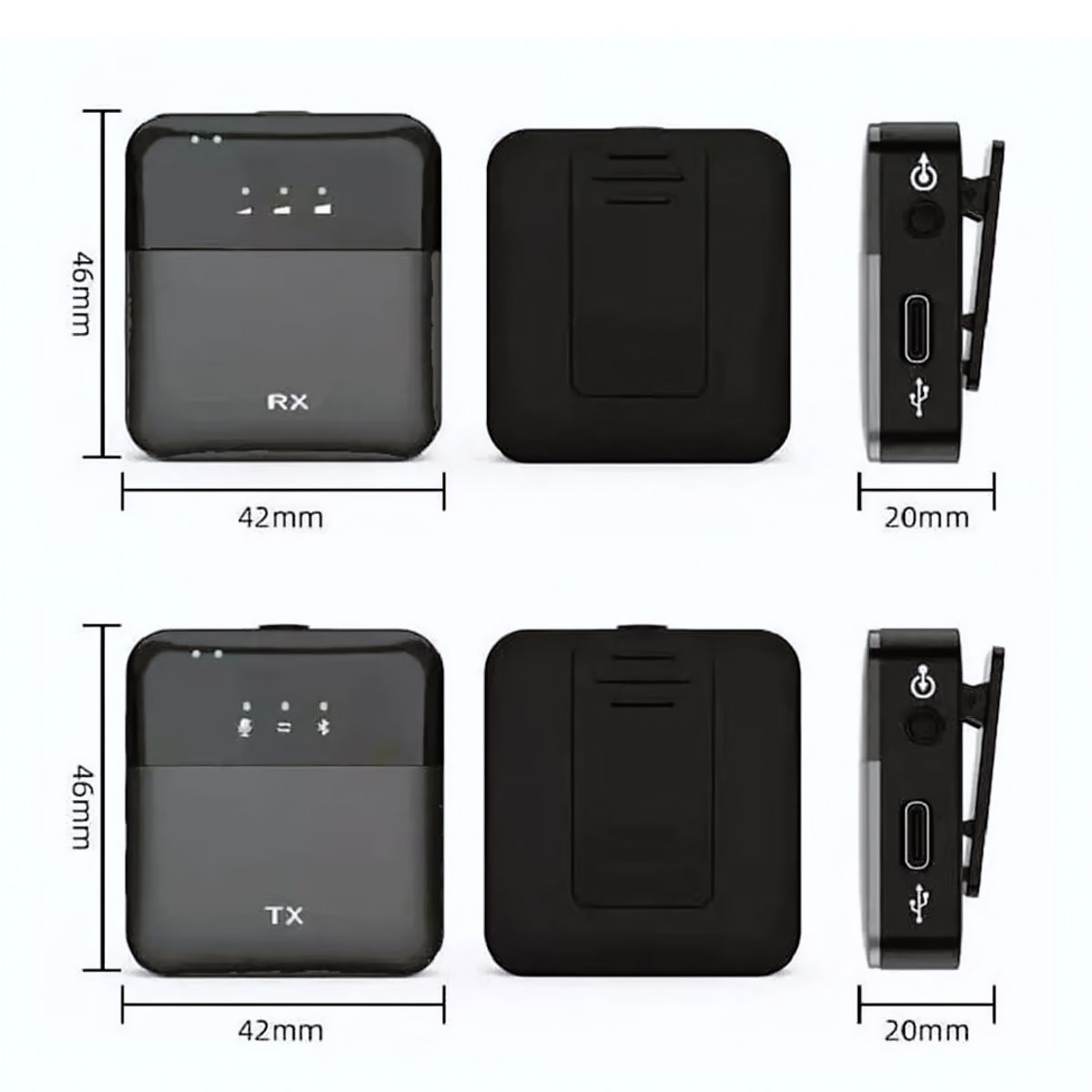 GENERICO - Micrófono Inalámbrico Lavalier Dual 2 en 1 Lightning Iphone 2.4G SX9
