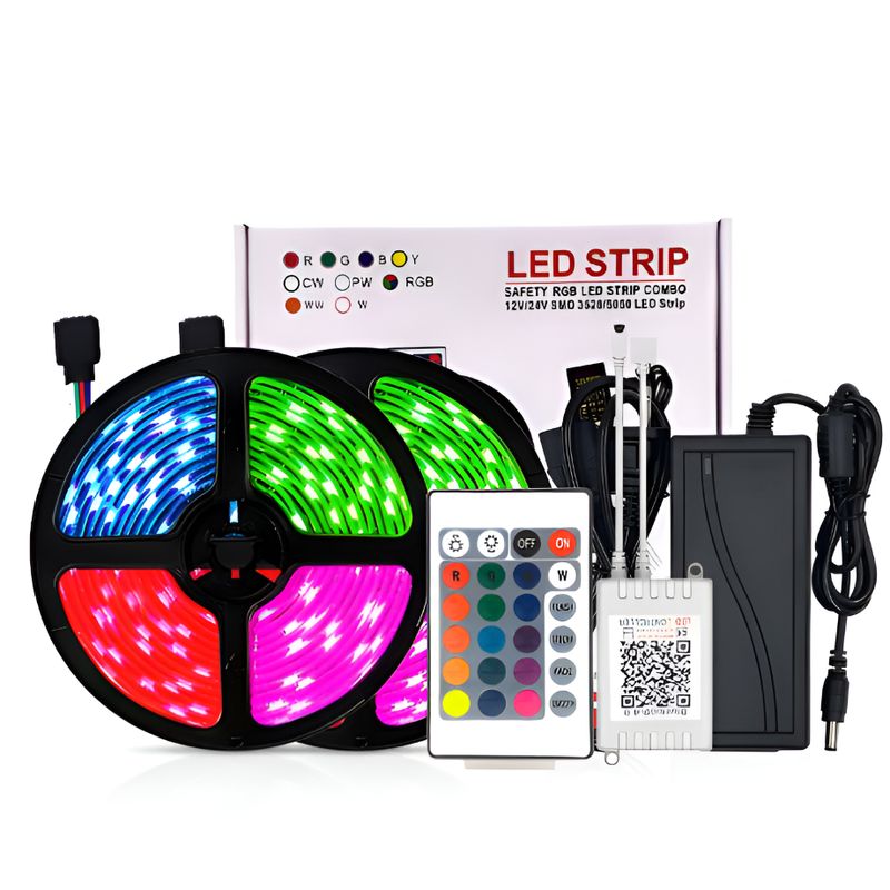 SEISA - Tira Led Rgb 5050 Combo 12V 5M con Control SEISA Y5050RD