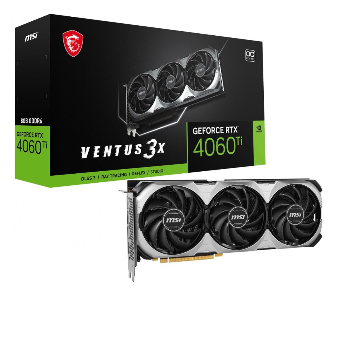 MSI - Tarjeta de Video MSI GeForce RTX 4060 TI VENTUS 3X 8G OC 8GB GDDR6