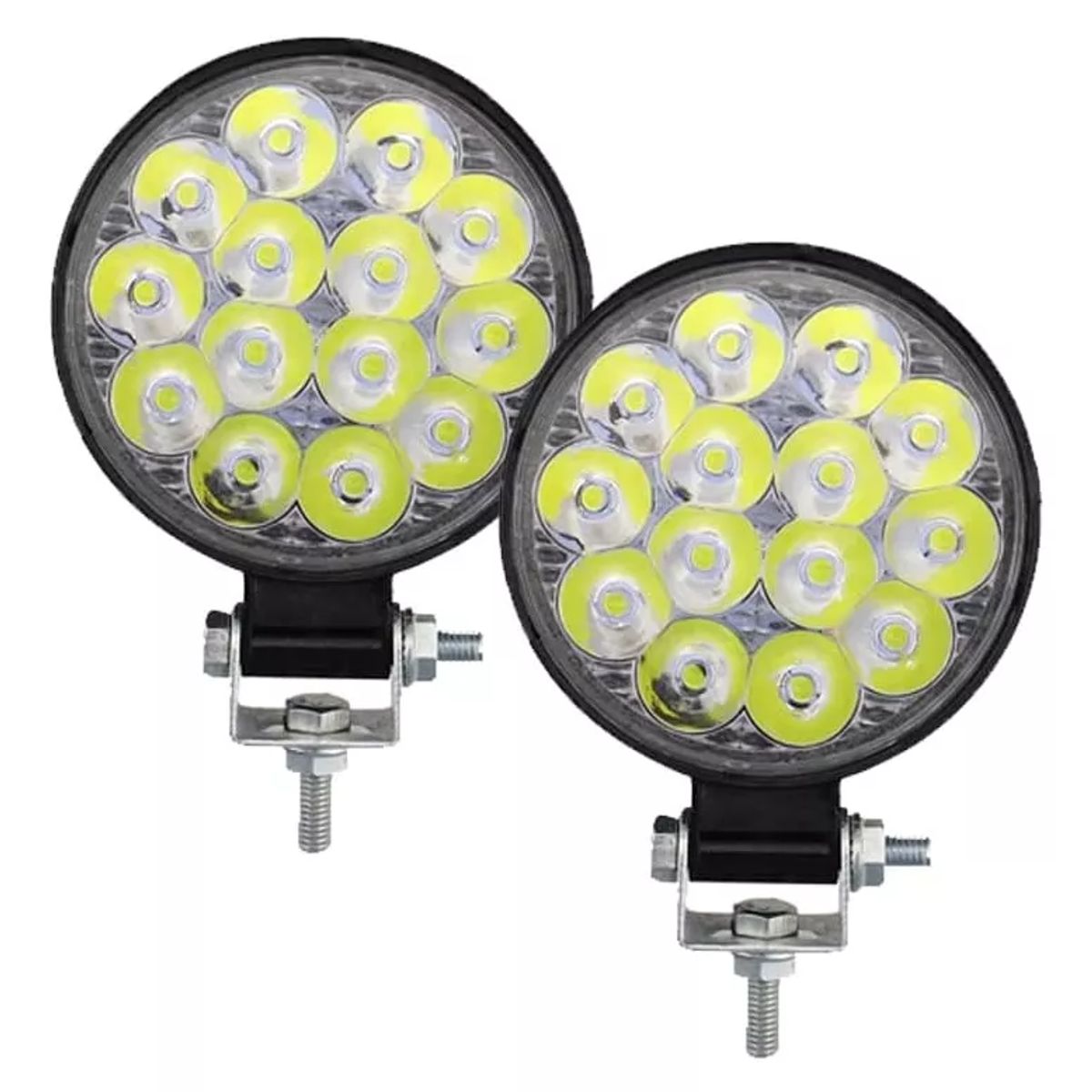 GENERICO - Par Faro 14 Leds Redondo Mini Slim 42w 4x4 Spot Niebla Ultra