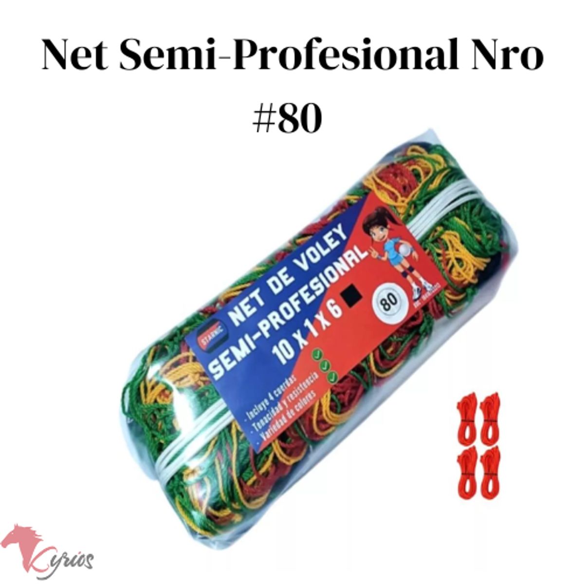 GENERICO - Net De Vóley Semi-Profesional 10x1x7  #80