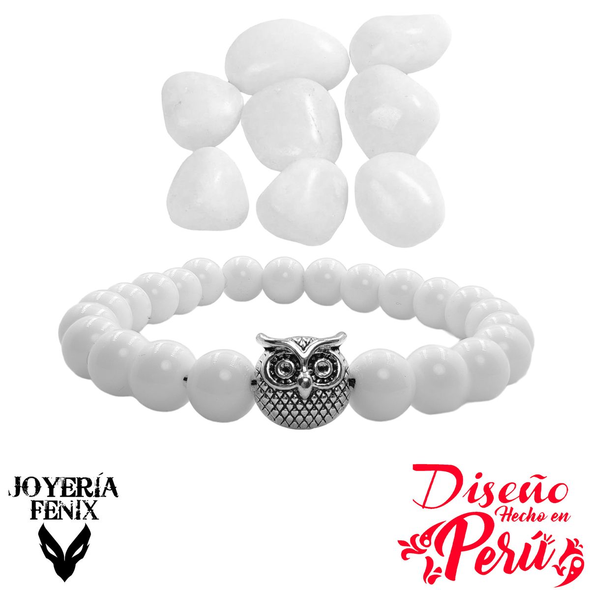 JOYERIA FENIX - Pulsera Piedra Natural Búho - Joyería Fénix