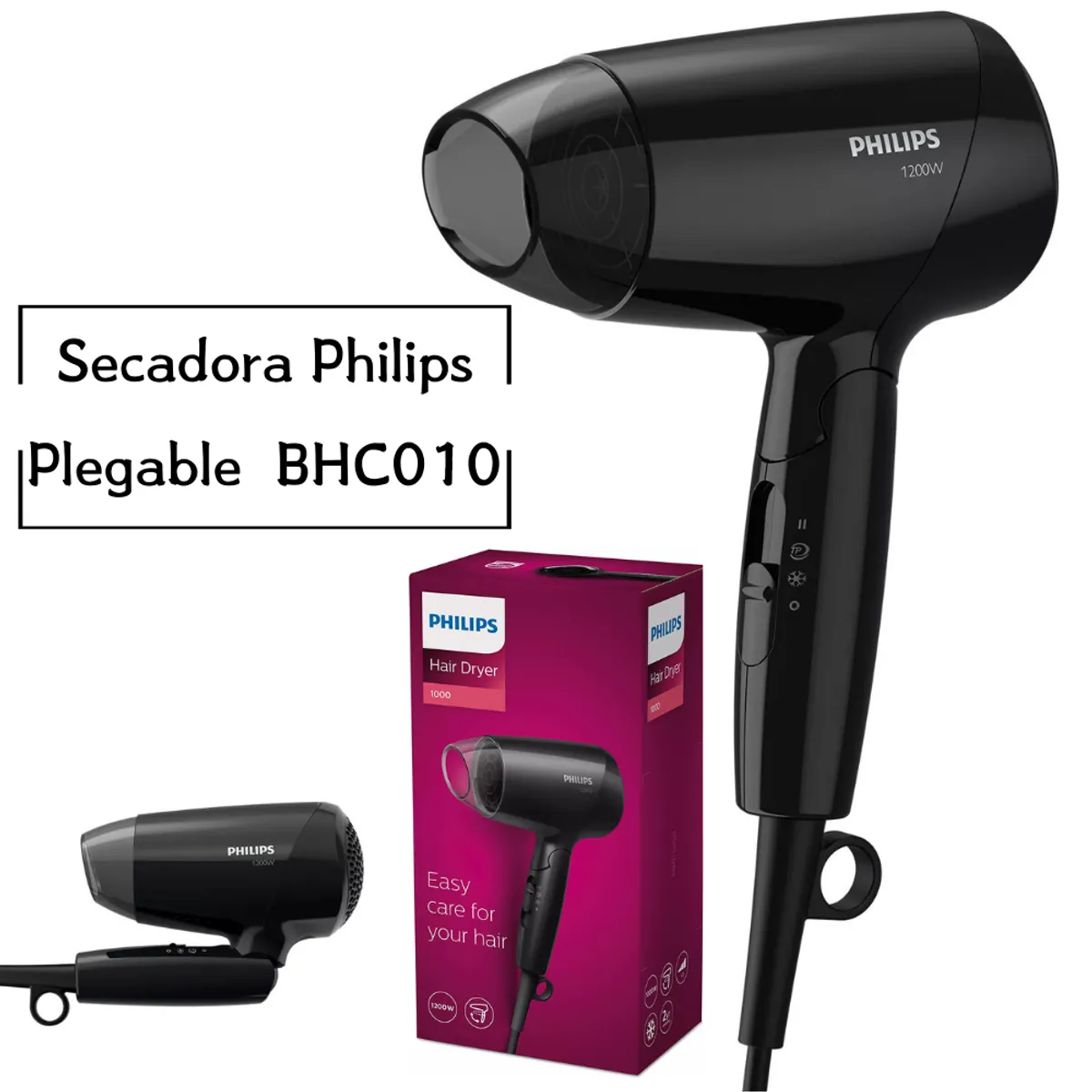 PHILIPS - Secadora de Cabello Philips 1200watts - BHC010